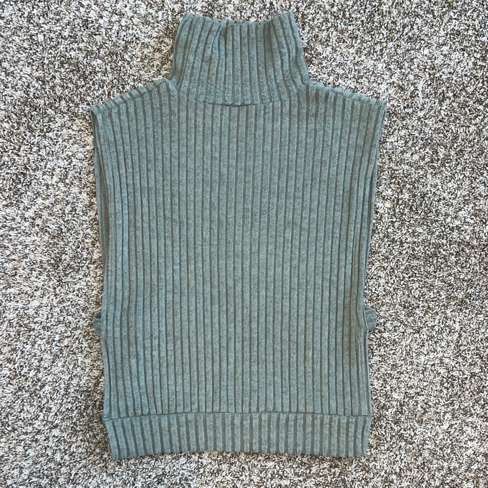 SHEIN Ribbed Turtleneck Sweater - light green